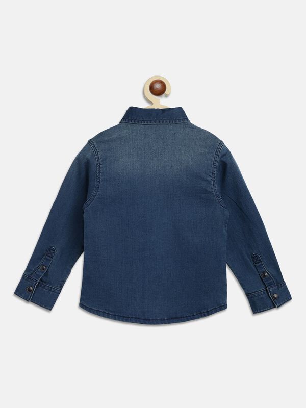 Long Sleeve Denim Shirt - Washed image number null